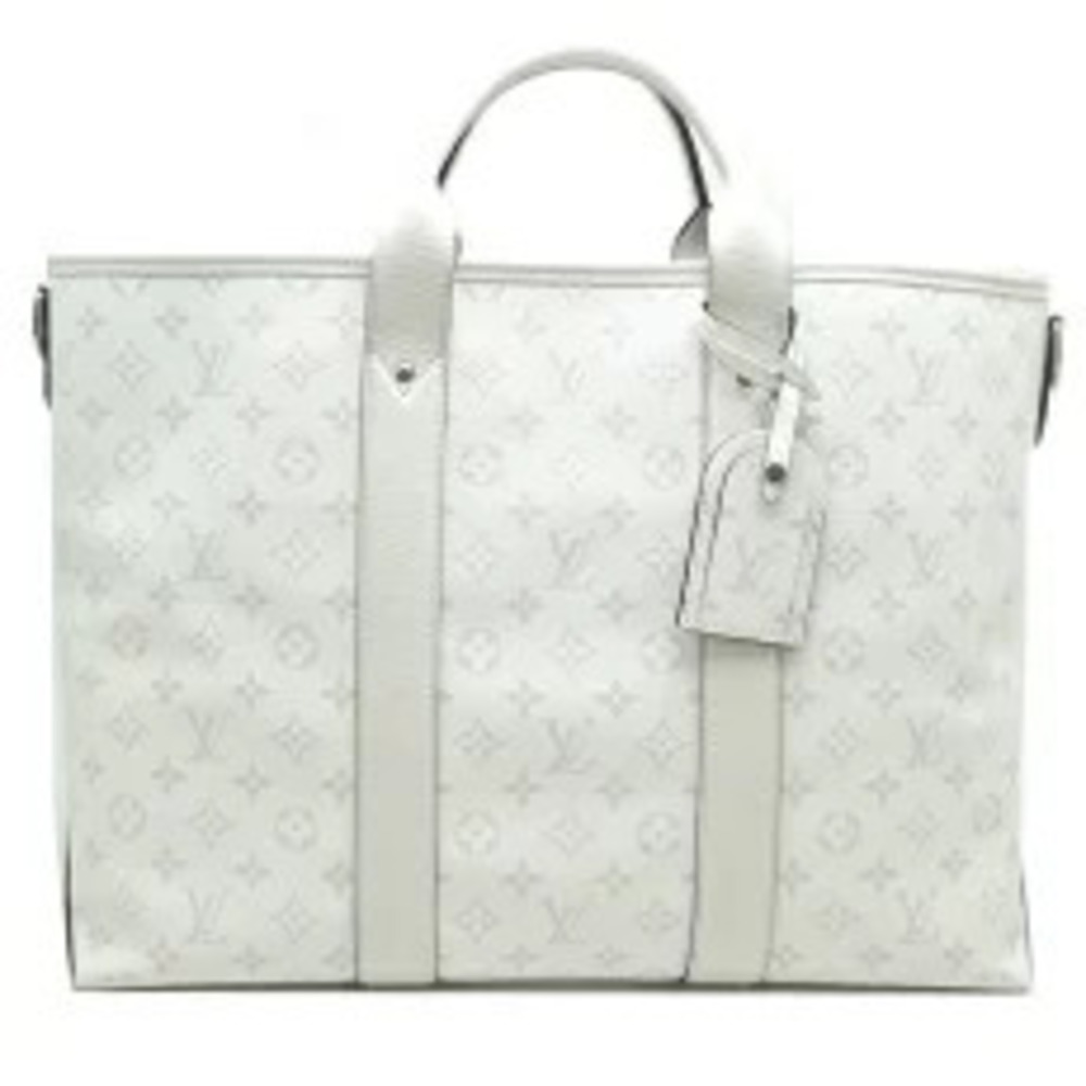 Louis Vuitton Weekend Tote NM Strap Boston Bag Taigarama Optic White